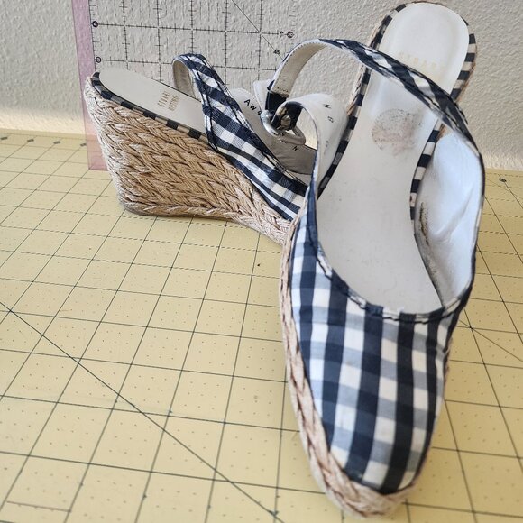 Stuart Weitzman 8N Gingham Slingbacks - Picture 1 of 3
